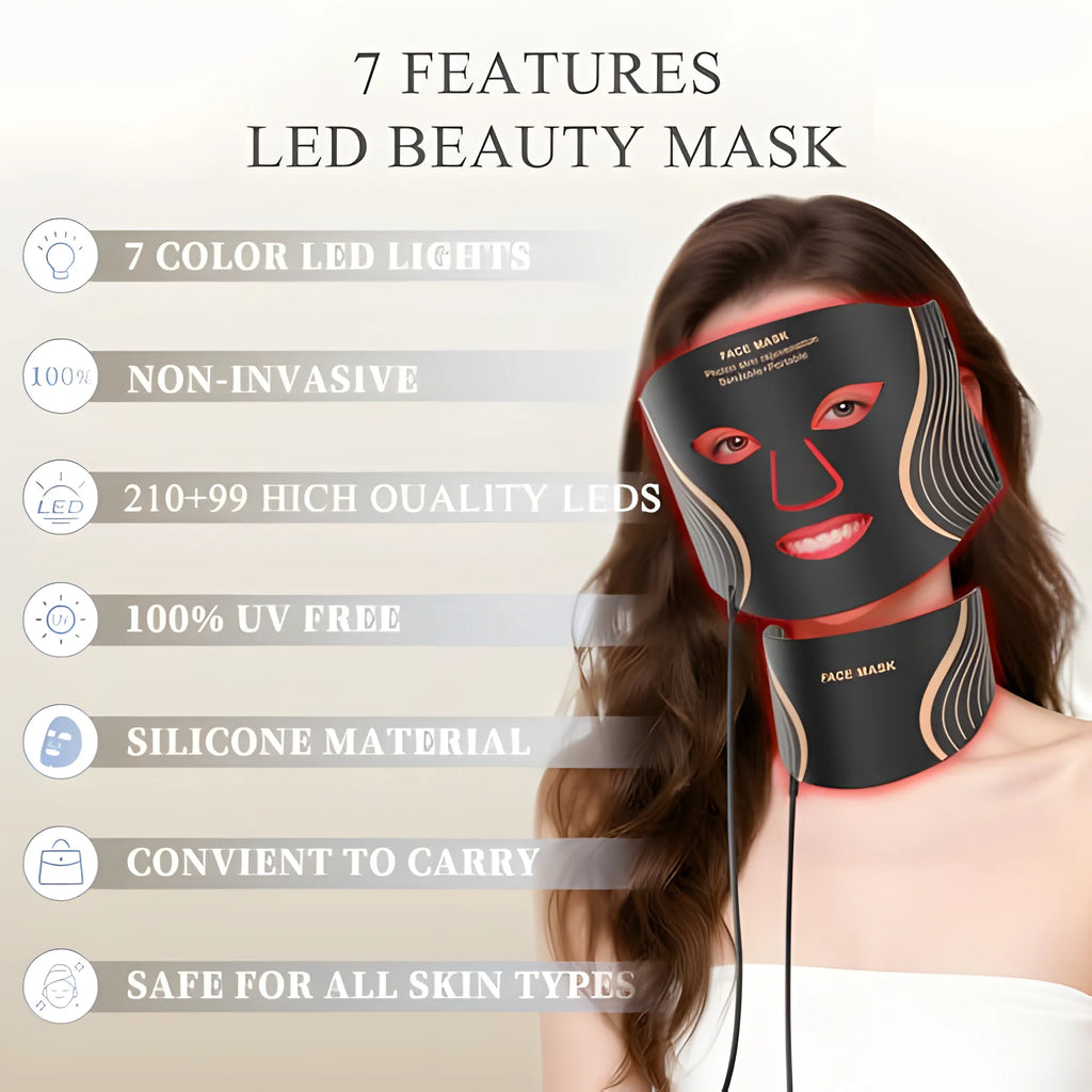 7-in-1 Professional LED Glow Mask – Your At-Home Luxury Facial Spa