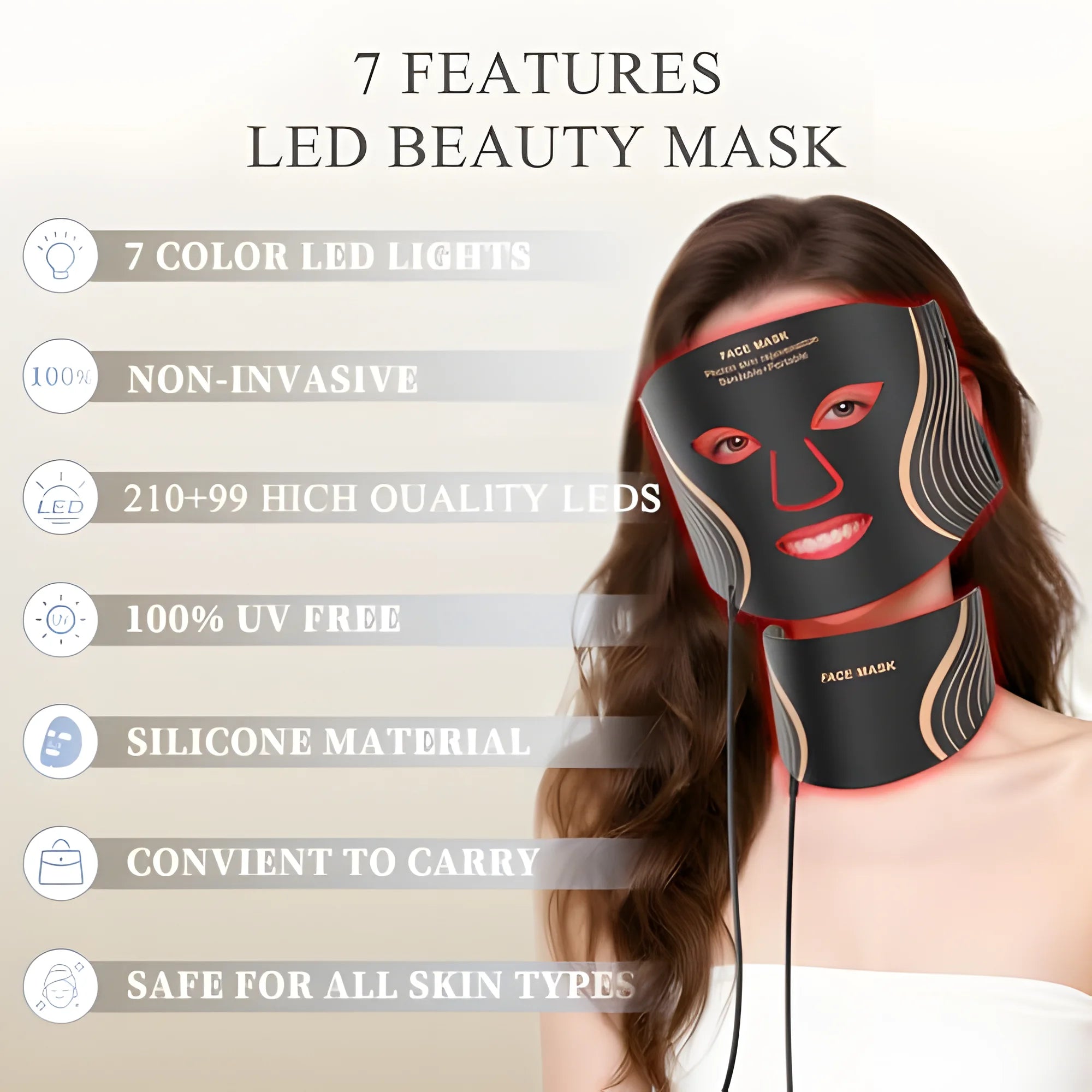 7-in-1 Professional LED Glow Mask – Your At-Home Luxury Facial Spa