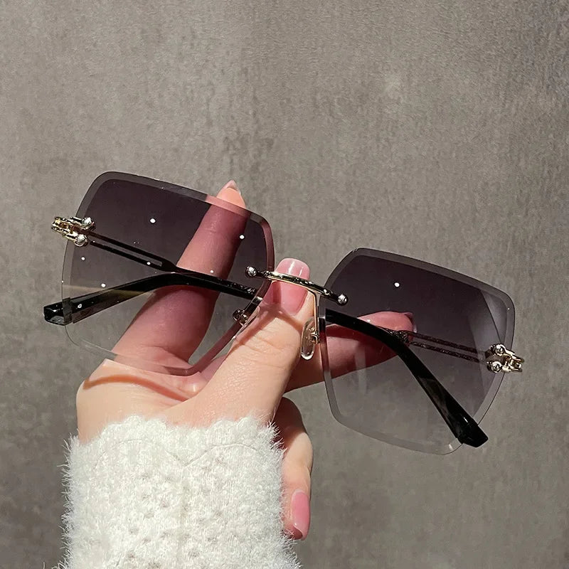 Lumina Rimless Vintage Sunglasses