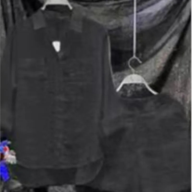 Fashion White Long Sleeve Shirt And Shorts Two Piece Sets Woman 2026 Spring Cotton Linen Casual Home 2 Piece Set For Women