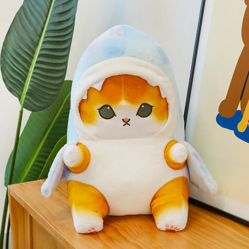 25cm-40cm Cute Fun Transformed Cat Doll Plush Toy Cute Gift for Girls and Children Transformed Doll Shark Cat Plush Toys Kawaii