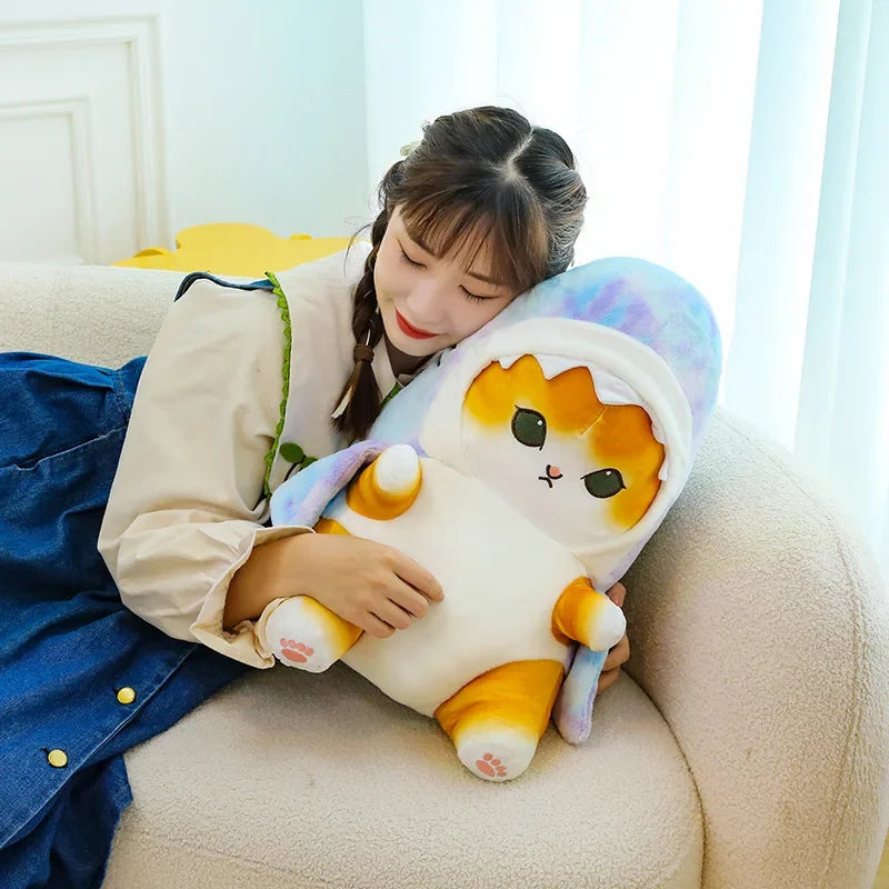 25cm-40cm Cute Fun Transformed Cat Doll Plush Toy Cute Gift for Girls and Children Transformed Doll Shark Cat Plush Toys Kawaii