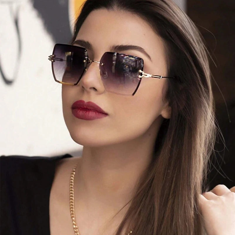 Lumina Rimless Vintage Sunglasses