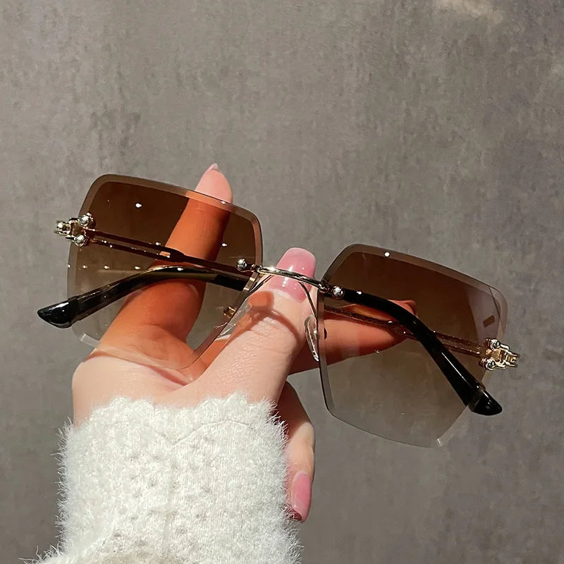 Lumina Rimless Vintage Sunglasses