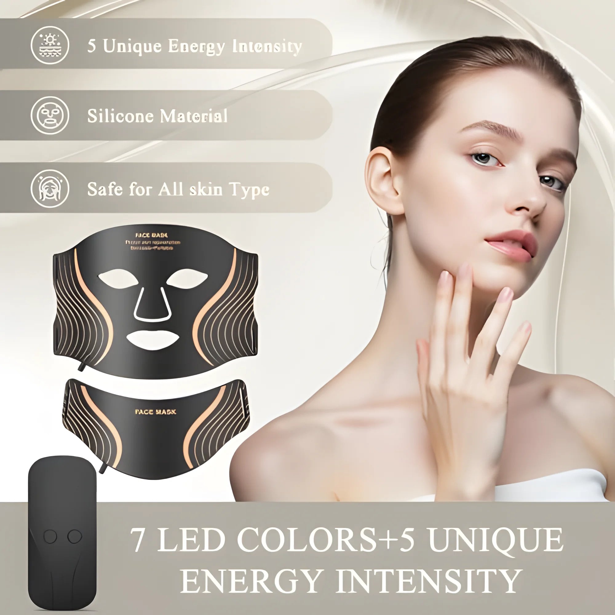 7-in-1 Professional LED Glow Mask – Your At-Home Luxury Facial Spa