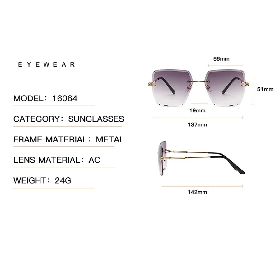 Lumina Rimless Vintage Sunglasses