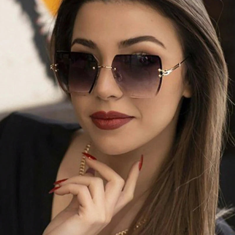 Lumina Rimless Vintage Sunglasses